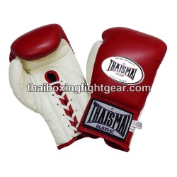 THAISMAI BG121 Muay Thai Boxing Gloves Leather Red White | Gloves