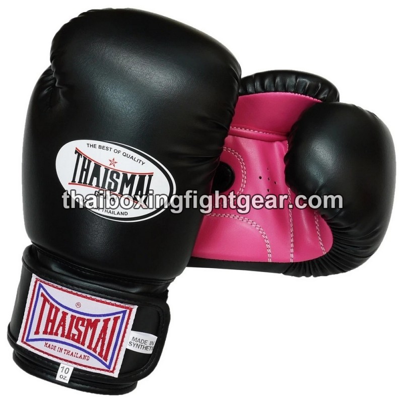 Muay Thai Boxing  Kids Gloves Thaismai BG124 Synthetic Black Pink