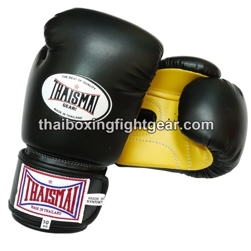 Muay Thai Boxing  Kids Gloves Thaismai BG124 Synthetic Black Yellow