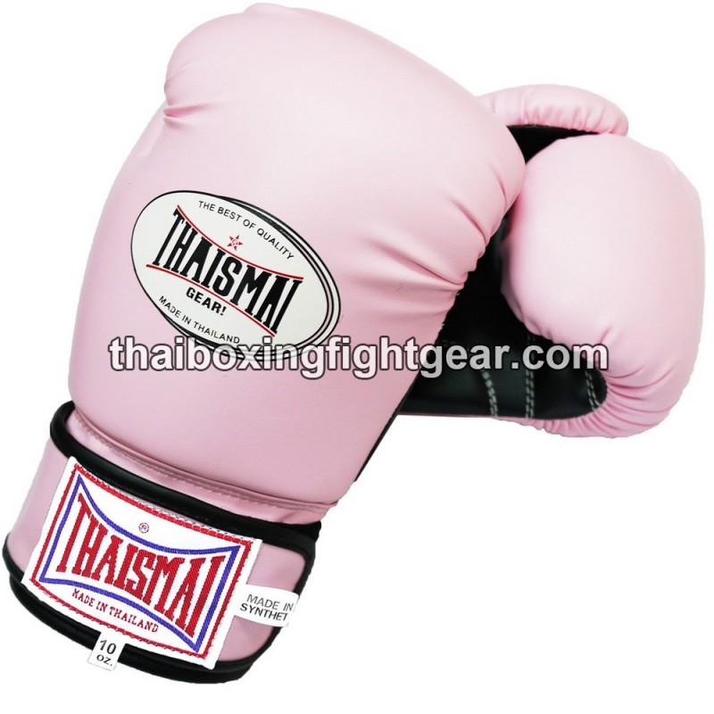 Muay Thai Boxing  Kids Gloves Thaismai BG124 Synthetic Light Pink Black