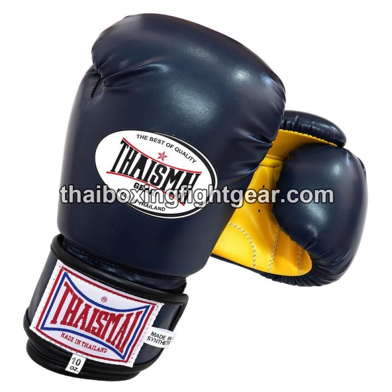 Muay Thai Boxing  Kids Gloves Thaismai BG124 Synthetic Navy Yellow