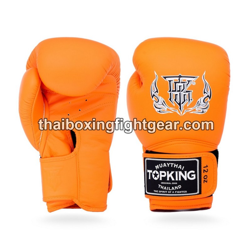 TOP KING Boxing Guanto da Boxe da Competizione Pugilato, Kickboxing, Muay thai Bianco 10 oz