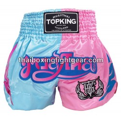 Top King Muay Thai Boxing Shorts TKTBS-250 Light Blue Pink