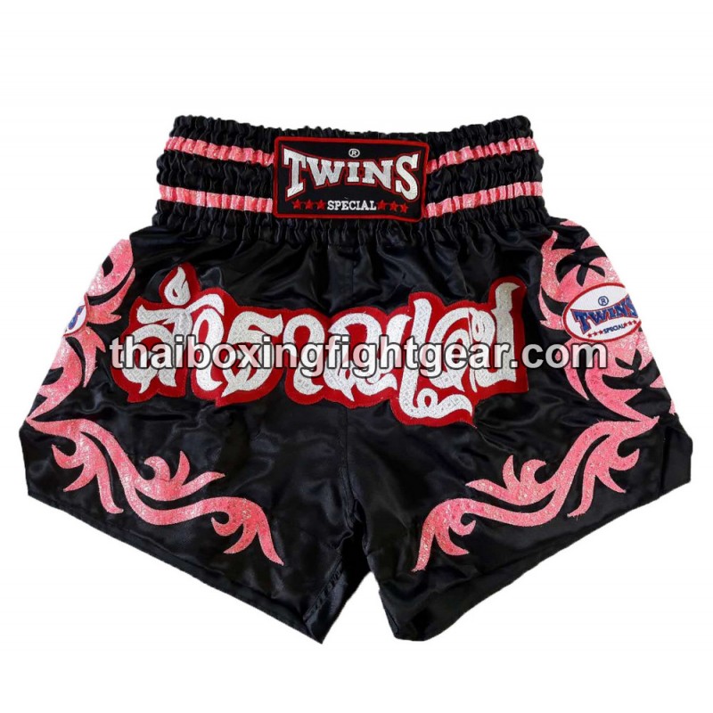 Twins Muay Thai Boxing Shorts black pink, affordable and direct from  Thailand