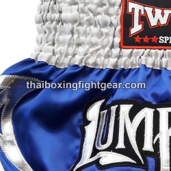 Twins muay thai boxing shorts blue-silver | Shorts