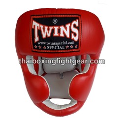 Twins HGL3 Boxing Sparring Head Guard Twins Red Leather | Head Guards