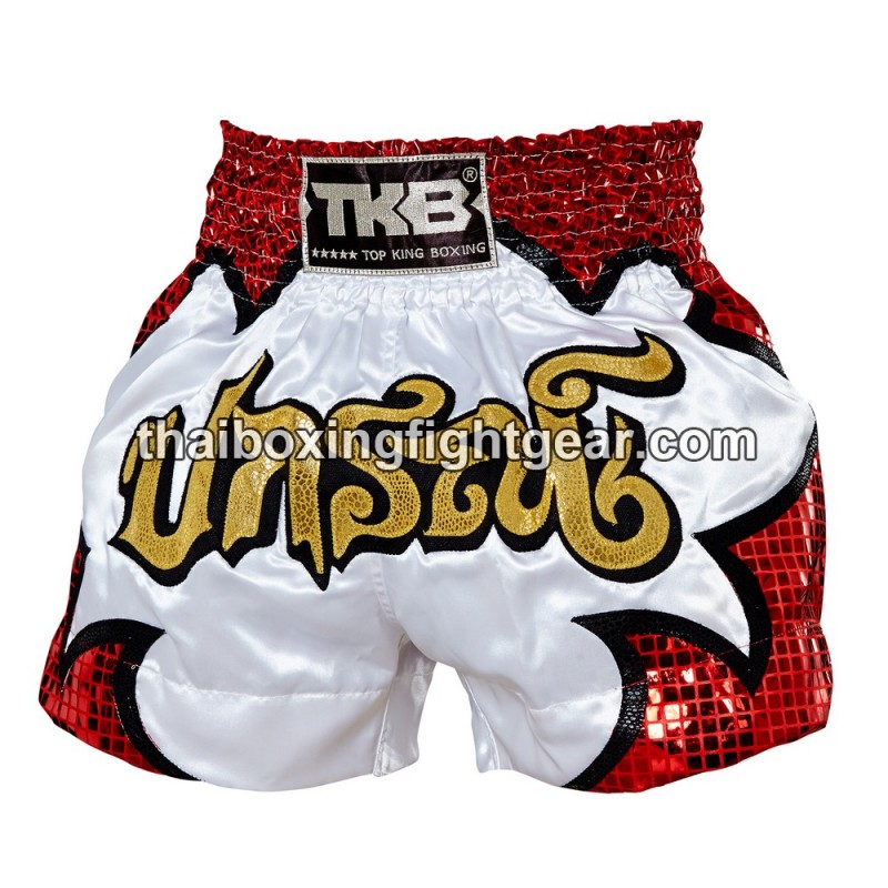 weiß Boxing Thaibox Kickbox Short Hosen TKTBS-018 TOP KING Muay Thai Shorts 