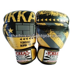Yokkao Muay Thai Boxing Gloves FYGL-40-43 Hustle Gold/Black | Muay Thai Gloves