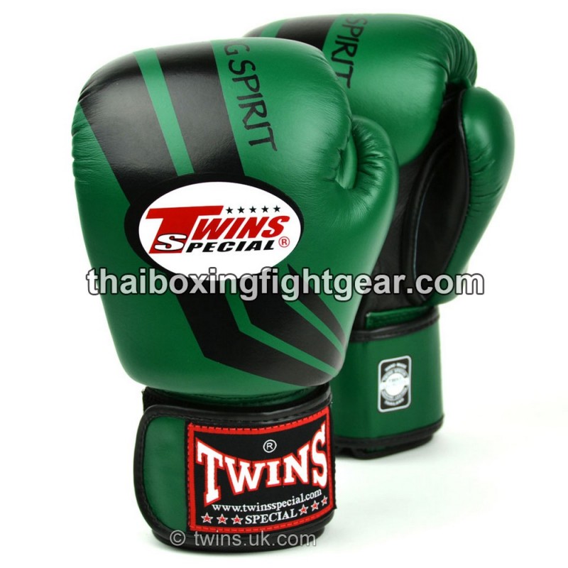 New Twins Special Fancy Green Muay Thai Boxing Gloves BGVL-3 FBGV Signature 