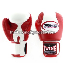 Gants de boxe thai Twins BGVL9 blanc et rouge | Gants