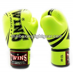 Gants de boxe thai Twins FBGVS3-TW6 " Edition Debutant " vert pomme | Gants Boxe Thai