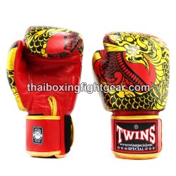 Twins Muay Thai Boxing Gloves "NAGAS" FBGVL3-52 Gold Red | Gloves