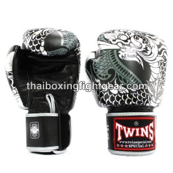 Twins Muay Thai Boxing Gloves "NAGAS" FBGVL3-52 Silver Black | Gloves