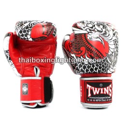 Twins Muay Thai Boxing Gloves "NAGAS" FBGVL3-52 Silver Red | Gloves