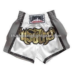 Lumpinee Muay Thai Shorts Retro White/Grey | Muay Thai Shorts