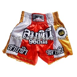 Lumpinee Muay Thai Shorts Red/Sliver | Muay Thai Shorts