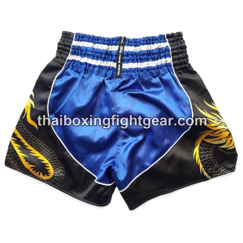 Blue Hibiscus Hawaiian Print Muay Thai Boxing Shorts main image 1