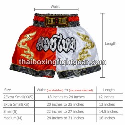 Short de Boxe Thai Enfant Noir Rouge Thaiboxing | Kids
