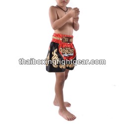 Thai Boxing  Muay Thai Kids Shorts Red Black | Kids