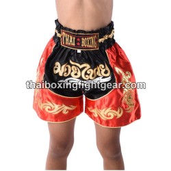 Thai Boxing  Muay Thai Kids Shorts Black Red | Kids