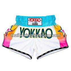 Yokkao Carbon Fit Muay Thai Gear Boxing Shorts Havana White | Yokkao