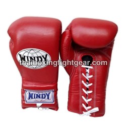 Windy Thaiboxing Gloves BGL Red Lace Up | Gloves