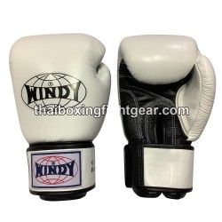 Windy Thaiboxing Gloves BGVH Velcro White Black | Gloves