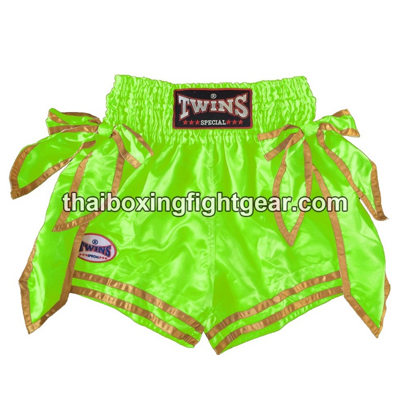 Leeds Zonnebrand Zwakheid Twins Muay Thai Boxing Shorts Bow-knot Neon Green, affordable and direct  from Thailand