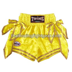 Twins Muay Thai Boxing Shorts Bow-knot Yellow | Ladies