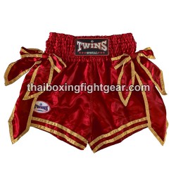 Twins Muay Thai Boxing Shorts Bow-knot Dark Red