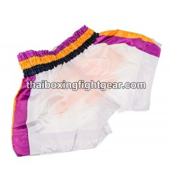 Buakaw Banchamek Muay Thai Boxing Shorts BFG4-5 WHITE PURPLE GOLD | Shorts