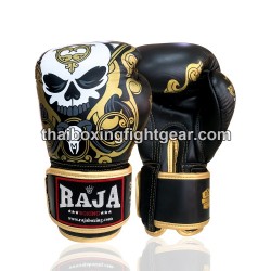 Raja Boxing Muay Thai Boxing Gloves Skull Leather | Gloves