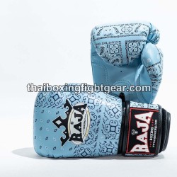 Raja Boxing Muay Thai Boxing Gloves "Indian Paisley" Light Blue | Gloves