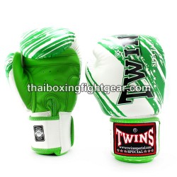 Muay Thai Gloves Twins FBGVL3-TW2 Boxing Gloves Green White | Gloves