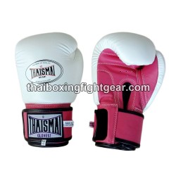 THAISMAI BG124 Muay Thai Boxing Gloves Leather White Pink | Gloves