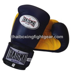 THAISMAI BG124 Muay Thai Boxing Gloves Leather Navy Yellow | Gloves