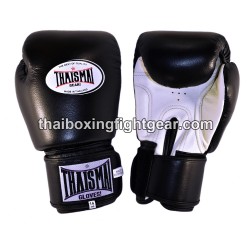 THAISMAI BG124 Muay Thai Boxing Gloves Leather Black White | Gloves