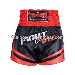 Twins Muay Thai Boxing Shorts TBS-FIGHTORDIE "Black Red" Twins - 1