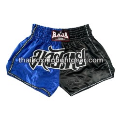 Raja Boxing Muay Thai Boxing Shorts Bi-Color Blue Black Raja - 1