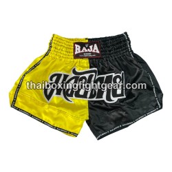 Raja Boxing Muay Thai Boxing Shorts Bi-Color Yellow Black Raja - 1