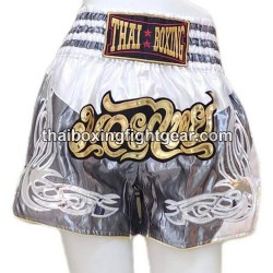 Muay Thai Boxing Shorts "Grey & White" Thai Boxing - 2
