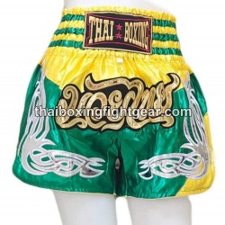 Muay Thai Boxing Shorts Green Yellow