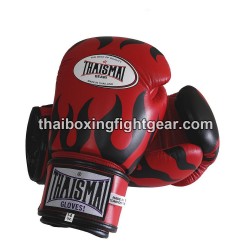 THAISMAI BG124 Muay Thai Boxing Gloves Leather "Fire" Red| Gloves