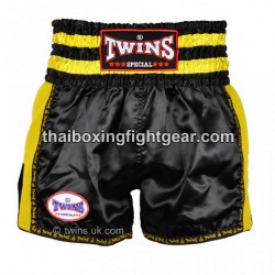 Twins Muay Thai Boxing Shorts "TWS-924 Black Yellow" Twins - 1
