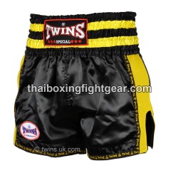 Twins Muay Thai Boxing Shorts "TWS-924 Black Yellow" Twins - 3