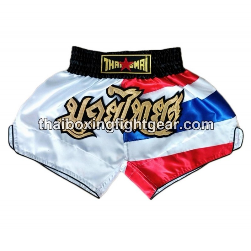 Thaismai Muay Thai Boxing Shorts "Thai Flag White" Thaismai - 1