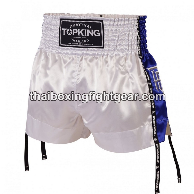 Top King Muay Thai Boxing Shorts TKTBS-201 White blue Top King - 1