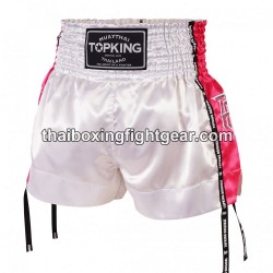 Top King Muay Thai Boxing Shorts TKTBS-201 White Pink Top King - 1