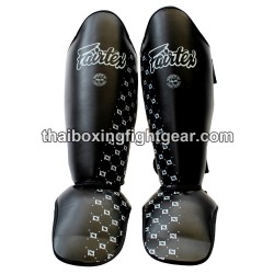 Fairtex SP5 Muay Thai/MMA Competition Shinguards, Leather Black | Fairtex