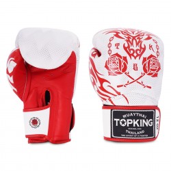 Top King Muay Thai boxing gloves DRAGON-TKBGDG-311 White
